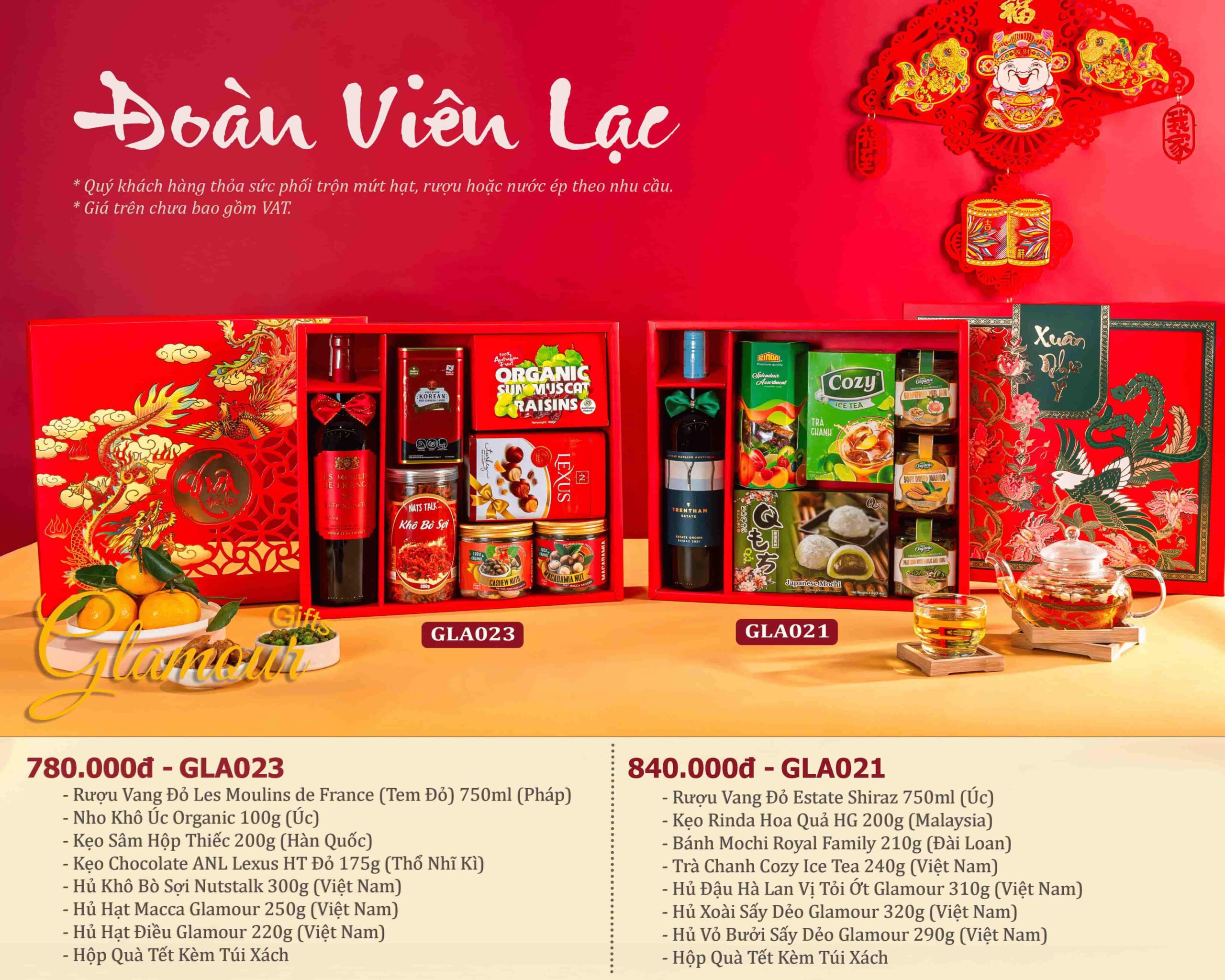 Trang chủ 5 hộp quà Tết Đoàn Viên Lạc GLA023 - GLA021