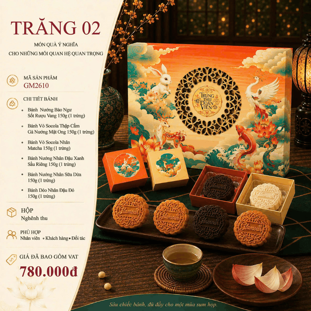 Set Bánh Trung Thu Trăng 2 - Vẹn Tròn Hương Vị, Trọn Vẹn Tâm Ý 2 bánh trung thu Trăng 2